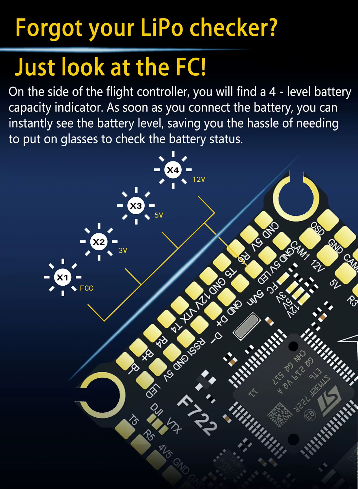 Stack Dakefpv F722 + 60A ESC 4in1