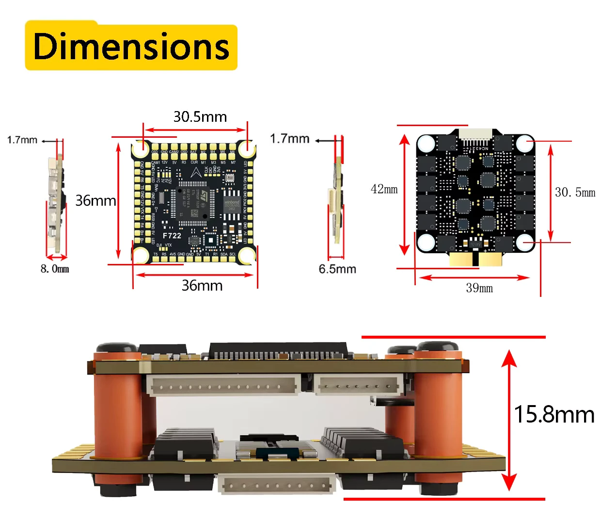 Stack Dakefpv F722 + 60A ESC 4in1