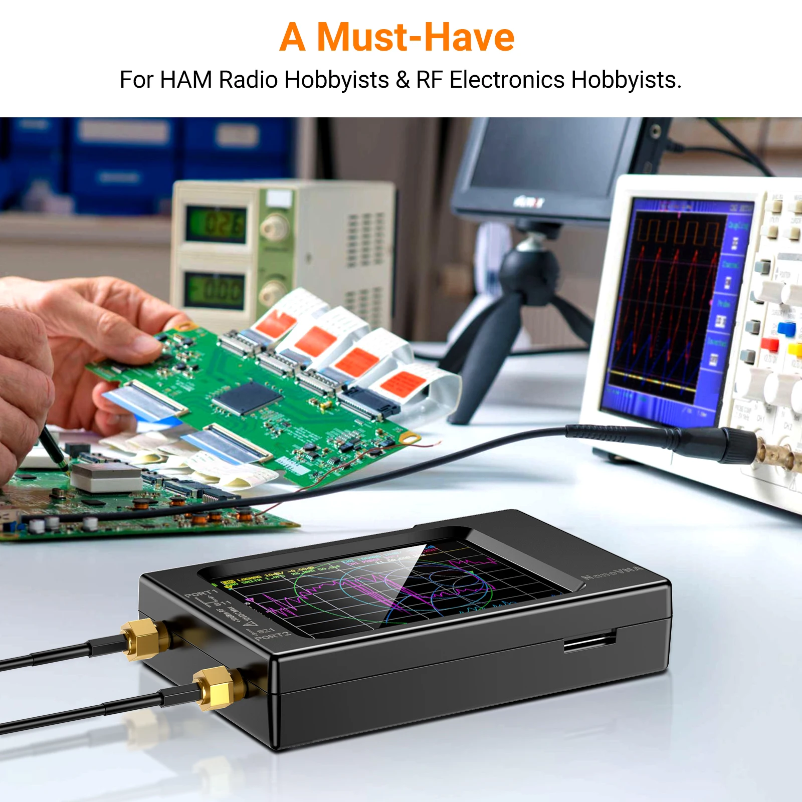 Спектральний аналізатор NanoVNA 4" 50kHz-1.5GHz